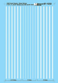 HO Scale - C&EI Hood Diesel Striping (1950-67) - Stripes use with 87-1231
